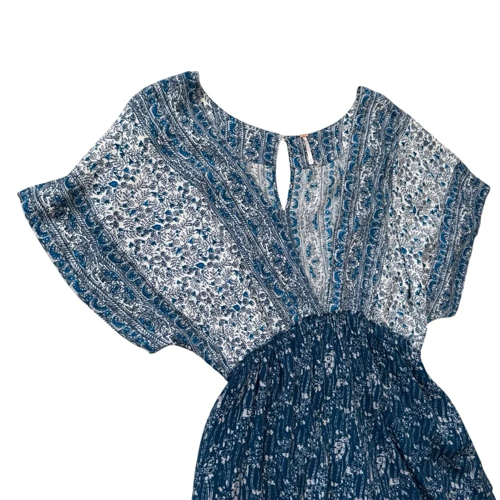 FREE PEOPLE Floral Printed Blue Arizona Romper